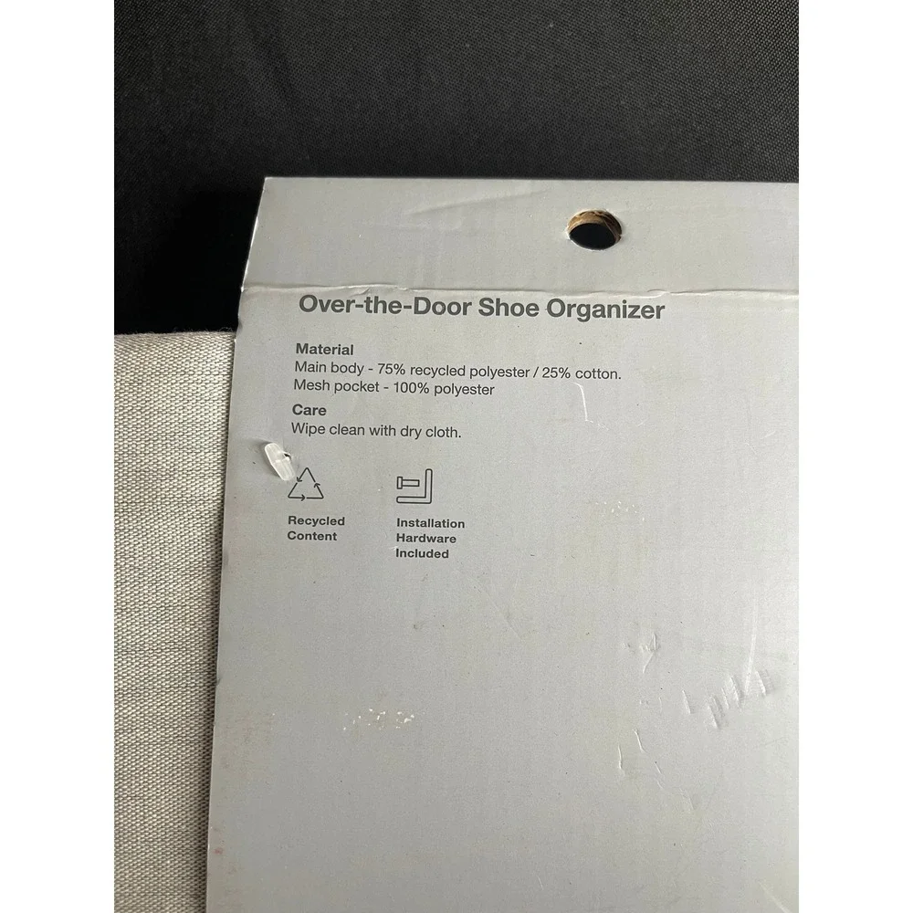 Made By Design Over the Door Shoe Organizer 24 Pocket Beige 64x22in 002051539